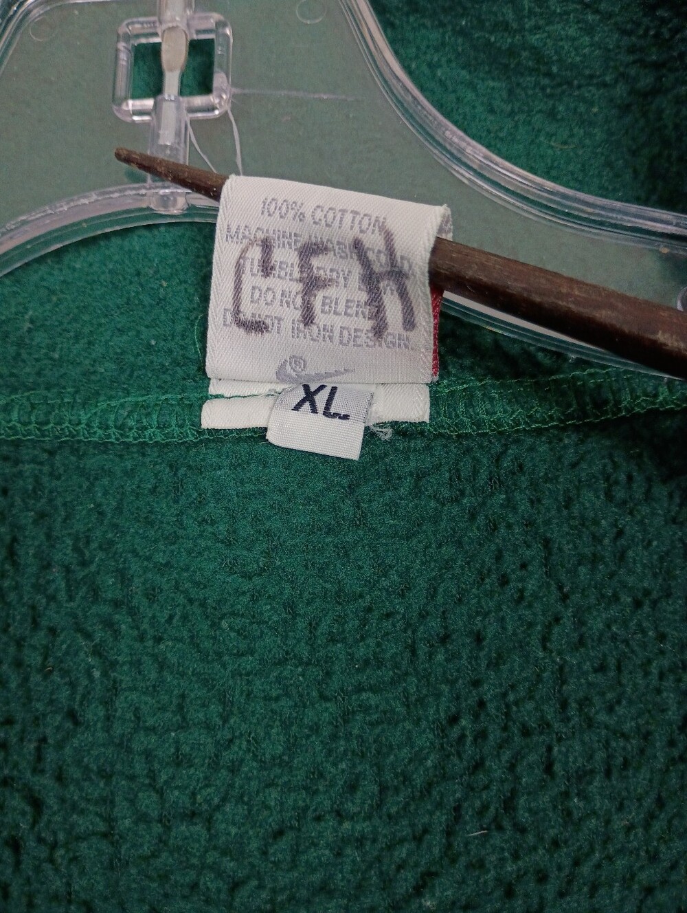 Vintage 90s Nike Quarter-Zip Fleece Pullover Jacket - Forest Green XL - Picture 5 of 12